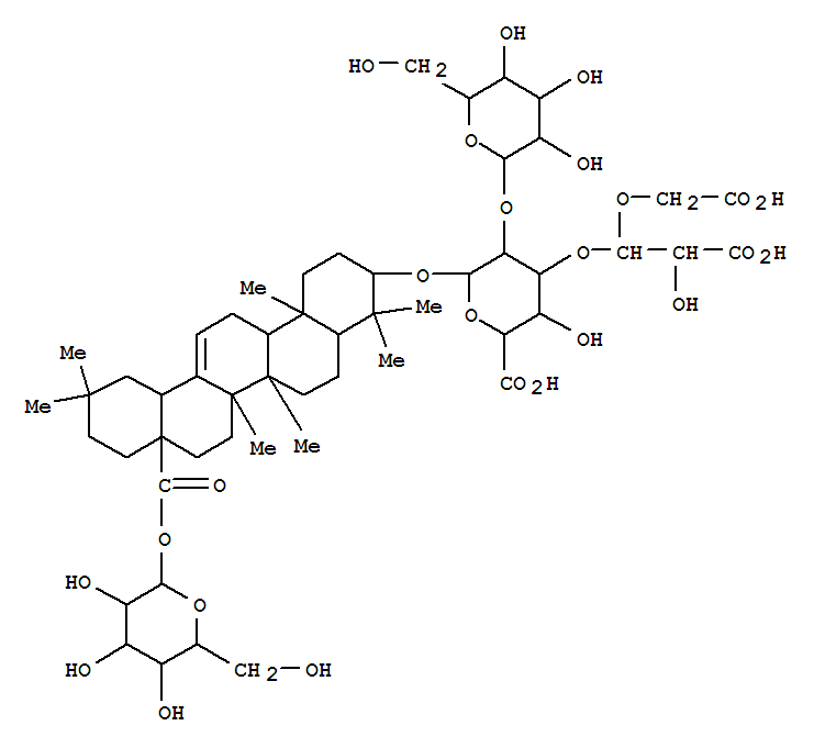 b-D-Glucopyranosiduronic acid, (3b)-28-(b-D-glucopyranosyloxy)-28-oxoolean-12-en-3-yl3-O-[2-carboxy-1-(carboxymethoxy)-2-hydroxyethyl]-2-O-b-D-glucopyranosyl-