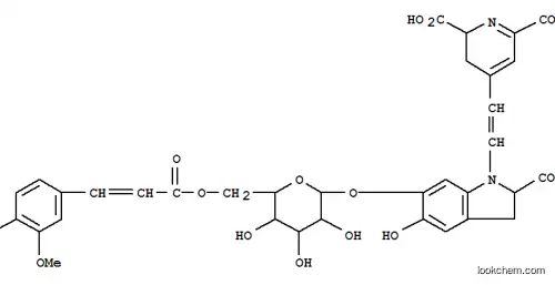 Molecular Structure of 16955-52-5 ((1E,2S)-1-{(2E)-2-[(2S)-2,6-dicarboxy-2,3-dihydropyridin-4(1H)-ylidene]ethylidene}-5-hydroxy-6-({6-O-[(2E)-3-(4-hydroxy-3-methoxyphenyl)prop-2-enoyl]-beta-D-allopyranosyl}oxy)-2,3-dihydro-1H-indolium-2-carboxylate)