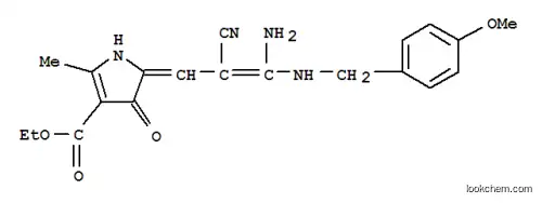 Molecular Structure of 171853-00-2 (ethyl (5E)-5-{(2Z)-3-amino-2-cyano-3-[(4-methoxybenzyl)amino]prop-2-en-1-ylidene}-2-methyl-4-oxo-4,5-dihydro-1H-pyrrole-3-carboxylate)