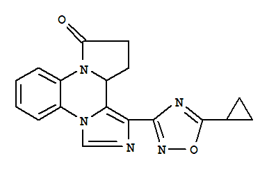Molecular Structure of 180989-85-9 (Imidazo[1,5-a]pyrrolo[2,1-c]quinoxalin-10(11H)-one,1-(5-cyclopropyl-1,2,4-oxadiazol-3-yl)-12,12a-dihydro-)