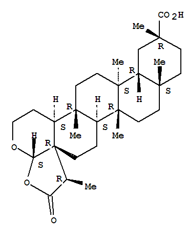 2H,3aH-Chryseno[2,1-c]furo[2,3-b]pyran-13-carboxylicacid, eicosahydro-6,8b,10a,13,14b,16a-hexamethyl-5-oxo-,(3aS,6R,6aR,8aS,8bR,10aS,13R,14aR,14bS,16aR,16bS)- (9CI)