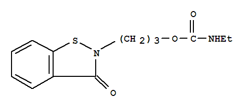 Molecular Structure of 199172-84-4 (Carbamic acid, ethyl-,3-(3-oxo-1,2-benzisothiazol-2(3H)-yl)propyl ester (9CI))