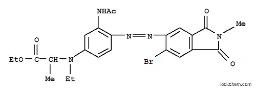 Molecular Structure of 221452-67-1 (N-[3-(Acetylamino)-4-[(6-bromo-2,3-dihydro-2-methyl-1,3-dioxo-1H-isoindol-5-yl)azo]phenyl]-N-ethyl-alanine, ethyl ester)