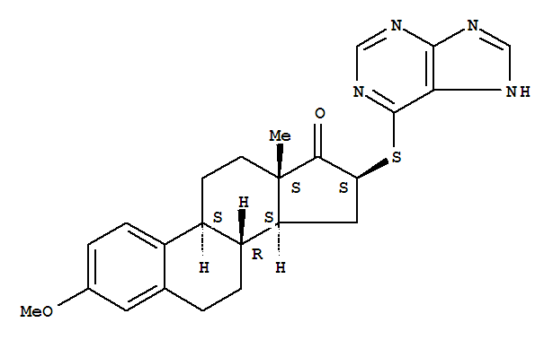 Estra-1,3,5(10)-trien-17-one,3-methoxy-16b-(purin-6-ylthio)-(8CI) cas  22879-66-9