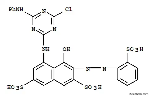 Molecular Structure of 29128-95-8 (5-[[4-chloro-6-(phenylamino)-1,3,5-triazin-2-yl]amino]-4-hydroxy-3-[(2-sulphophenyl)azo]naphthalene-2,7-disulphonic acid)