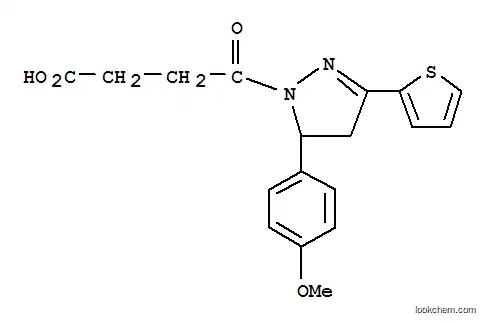 Molecular Structure of 332390-97-3 (4-[5-(4-METHOXY-PHENYL)-3-THIOPHEN-2-YL-4,5-DIHYDRO-PYRAZOL-1-YL]-4-OXO-BUTYRIC ACID)