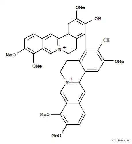 Molecular Structure of 35470-49-6 (5,5',6,6'-Tetrahydro-3,3'-dihydroxy-2,2',9,9',10,10'-hexamethoxy-4,4'-bi[dibenzo[a,g]quinolizinium])