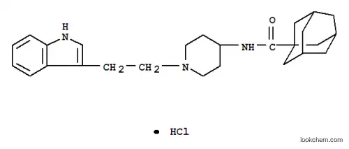Molecular Structure of 35630-97-8 (N-{1-[2-(1H-indol-3-yl)ethyl]piperidin-4-yl}tricyclo[3.3.1.1~3,7~]decane-1-carboxamide hydrochloride (1:1))