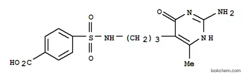 Molecular Structure of 4510-64-9 (4-{[3-(2-amino-6-methyl-4-oxo-1,4-dihydropyrimidin-5-yl)propyl]sulfamoyl}benzoic acid)