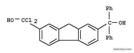 Molecular Structure of 5448-08-8 (dichloro{7-[hydroxy(diphenyl)methyl]-9H-fluoren-2-yl}methanol)