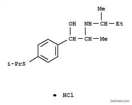 Molecular Structure of 54767-45-2 (1-{4-[(1-methylethyl)sulfanyl]phenyl}-2-[(1-methylpropyl)amino]propan-1-ol hydrochloride)