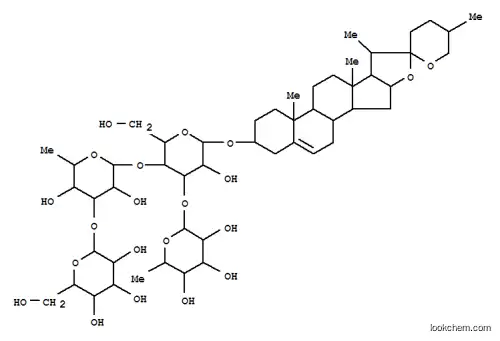 Molecular Structure of 57282-82-3 (b-D-Glucopyranoside, (3b,25R)-spirost-5-en-3-ylO-6-deoxy-a-L-mannopyranosyl-(1®3)-O-[O-b-D-glucopyranosyl-(1®3)-6-deoxy-a-L-mannopyranosyl-(1®4)]-)