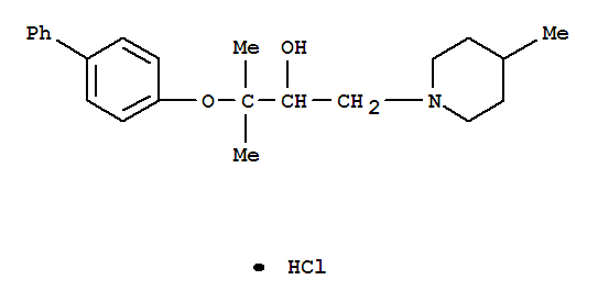 1-Piperidineethanol, a-[1-([1,1'-biphenyl]-4-yloxy)-1-methylethyl]-4-methyl-,hydrochloride (1:1) cas  61485-71-0