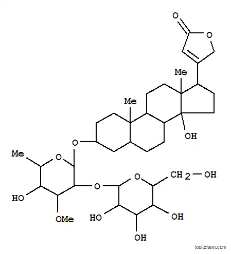 Molecular Structure of 6206-44-6 (Card-20(22)-enolide,3-[(6-deoxy-2-O-b-D-glucopyranosyl-3-O-methyl-b-D-galactopyranosyl)oxy]-14-hydroxy-,(3b,5b)- (9CI))