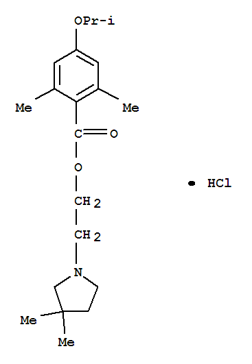 Benzoic acid,2,6-dimethyl-4-(1-methylethoxy)-, 2-(3,3-dimethyl-1-pyrrolidinyl)ethyl ester,hydrochloride (1:1) cas  6285-43-4