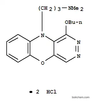 Molecular Structure of 64820-87-7 (3-(1-butoxy-10H-pyridazino[4,5-b][1,4]benzoxazin-10-yl)-N,N-dimethylpropan-1-amine dihydrochloride)