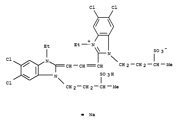 1H-Benzimidazolium,5,6-dichloro-2-[3-[5,6-dichloro-1-ethyl-1,3-dihydro-3-(3-sulfobutyl)-2H-benzimidazol-2-ylidene]-1-propen-1-yl]-1-ethyl-3-(3-sulfobutyl)-,inner salt, sodium salt (1:1)