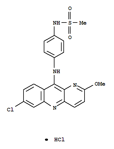 Methanesulfonamide,N-[4-[(7-chloro-2-methoxybenzo[b]-1,5-naphthyridin-10-yl)amino]phenyl]-,hydrochloride (1:1) cas  66748-24-1