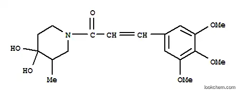 Molecular Structure of 67361-16-4 (4,4-Dihydroxy-3-methyl-1-[3-(3,4,5-trimethoxyphenyl)propenoyl]piperidine)