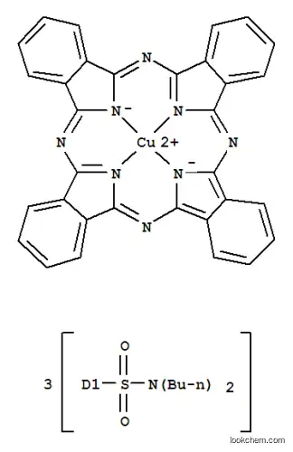 Molecular Structure of 67800-99-1 (Copper,[N,N,N',N',N'',N''-hexabutyl-29H,31H-phthalocyanine-C,C,C-trisulfonamidato(2-)-kN29,kN30,kN31,kN32]-)