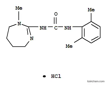 Molecular Structure of 68656-96-2 (1-(2,6-dimethylphenyl)-3-(1-methyl-4,5,6,7-tetrahydro-1H-1,3-diazepin-2-yl)urea hydrochloride)