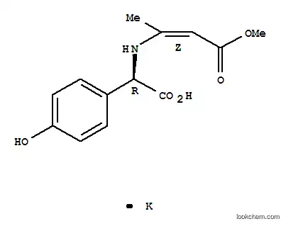 Molecular Structure of 68779-00-0 (potassium [R(Z)]-(4-hydroxyphenyl)[(3-methoxy-1-methyl-3-oxoprop-1-enyl)amino]acetate)