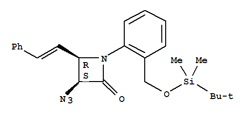 2-Azetidinone,3-azido-1-[2-[[[(1,1-dimethylethyl)dimethylsilyl]oxy]methyl]phenyl]-4-(2-phenylethenyl)-,cis- (9CI) cas  68847-35-8