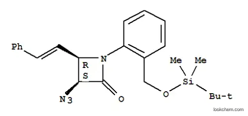 Molecular Structure of 68847-35-8 (1-{1-[2-({[tert-butyl(dimethyl)silyl]oxy}methyl)phenyl]-2-oxo-4-[(E)-2-phenylethenyl]azetidin-3-yl}triaza-1,2-dien-2-ium)