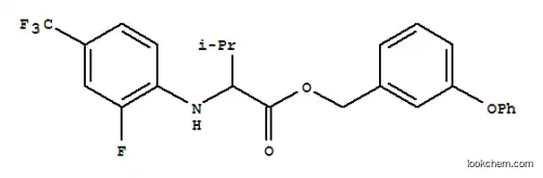 Molecular Structure of 69412-11-9 (Valine,N-[2-fluoro-4-(trifluoromethyl)phenyl]-, (3-phenoxyphenyl)methyl ester)