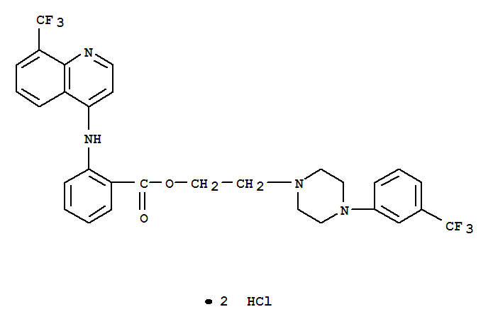 2-{4-[3-(trifluoromethyl)phenyl]piperazin-1-yl}ethyl 2-{[8-(trifluoromethyl)quinolin-4-yl]amino}benzoate dihydrochloride