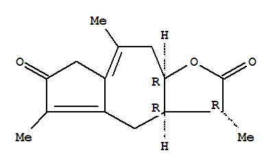 Molecular Structure of 6990-12-1 (Azuleno[6,5-b]furan-2,6(3H,4H)-dione,3a,7,9,9a-tetrahydro-3,5,8-trimethyl-, (3R,3aR,9aR)-)