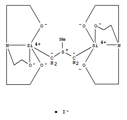 Silicon(1+), [m-[(methylsulfoniumylidene)bis(methylene)]]bis[[2,2',2''-nitrilotris[ethanolato]](3-)-N,O,O',O'']di-,iodide (9CI)