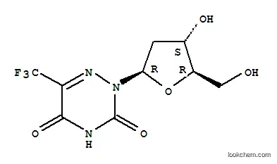 Molecular Structure of 7234-46-0 (1,2,4-Triazine-3,5(2H,4H)-dione,2-(2-deoxy-b-D-erythro-pentofuranosyl)-6-(trifluoromethyl)-)