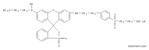 Molecular Structure of 73384-97-1 (Ethanesulfonic acid,2-[[1,1-dioxido-6'-[[2-[4-[[2-(sulfooxy)ethyl]sulfonyl]phenyl]ethyl]amino]spiro[3H-2,1-benzoxathiole-3,9'-[9H]xanthen]-3'-yl]methylamino]-)