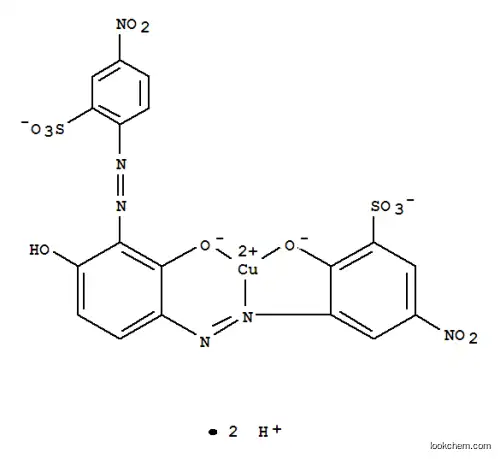 Molecular Structure of 73507-71-8 (Cuprate(2-), [3-[[2,4-dihydroxy-3-[(4-nitro-2-sulfophenyl) azo] phenyl] azo]-2-hydroxy-5-nitrobenzenesulfonato(4-)]-, dihydrogen)