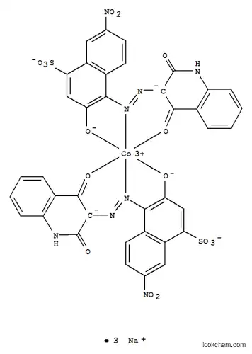 Molecular Structure of 74196-11-5 (Cobaltate(3-),bis[3-(hydroxy-kO)-7-nitro-4-[2-[1,2,3,4-tetrahydro-2-oxo-4-(oxo-kO)-3-quinolinyl]diazenyl-kN1]-1-naphthalenesulfonato(3-)]-,sodium (1:3))