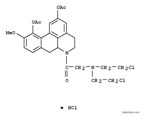 Molecular Structure of 74427-01-3 (6-[N,N-bis(2-chloroethyl)glycyl]-10-methoxy-5,6,6a,7-tetrahydro-4H-dibenzo[de,g]quinoline-2,11-diyl diacetate)