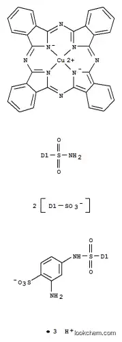 Molecular Structure of 74577-19-8 (Cuprate(3-),[C-(aminosulfonyl)-C-[[(3-amino-4-sulfophenyl)amino]sulfonyl]-29H,31H-phthalocyanine-C,C-disulfonato(5-)-N29,N30,N31,N32]-,trihydrogen (9CI))
