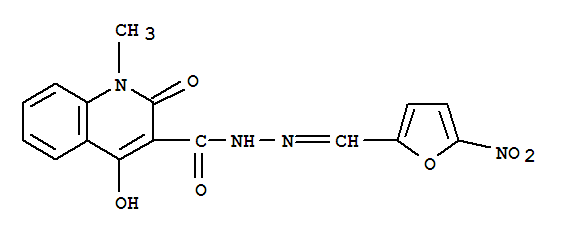 3-QUINOLINECARBOXYLIC ACID,1,2-DIHYDRO-4-HYDROXY-1-METHYL-2-OXO-,((5-NITRO-FURAN-2-YL)METHYLENE)HYDRAZIDE