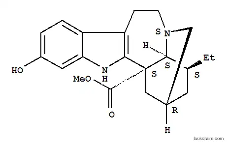 Molecular Structure of 76202-23-8 (methyl 13-hydroxyibogamine-18-carboxylate)