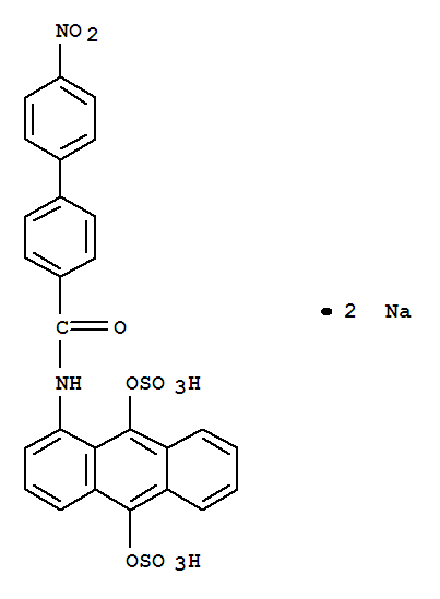 [1,1'-Biphenyl]-4-carboxamide,N-[9,10-bis(sulfooxy)-1-anthracenyl]-4'-nitro-, sodium salt (1:2)