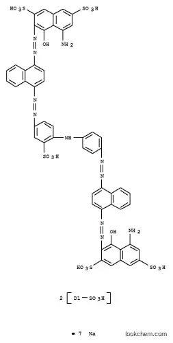 Molecular Structure of 8018-14-2 (2,7-Naphthalenedisulfonicacid,5-amino-3-[[4-[[4-[[4-[[4-[(8-amino-1-hydroxy-3,6-disulfo-2-naphthalenyl)azo]-6(or7)-sulfo-1-naphthalenyl]azo]phenyl]amino]-3-sulfophenyl]azo]-6(or7)-sulfo-1-naphthalenyl]azo]-4-hydroxy-, heptasodium salt (9CI))