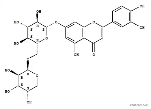 Molecular Structure of 80324-88-5 (4H-1-Benzopyran-4-one,7-[(6-O-b-L-arabinopyranosyl-b-D-glucopyranosyl)oxy]-2-(3,4-dihydroxyphenyl)-5-hydroxy-)