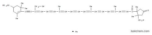 Molecular Structure of 80802-74-0 (b,k-Caroten-16'-oic acid,7,8-didehydro-19-hydroxy-3',6'-dioxo-3-(sulfooxy)-, monosodium salt,(1'R,3R,5'R)- (9CI))