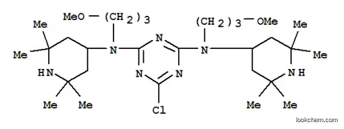 Molecular Structure of 80804-88-2 (6-chloro-N,N'-bis(3-methoxypropyl)-N,N'-bis(2,2,6,6-tetramethyl-4-piperidyl)-1,3,5-triazine-2,4-diamine)