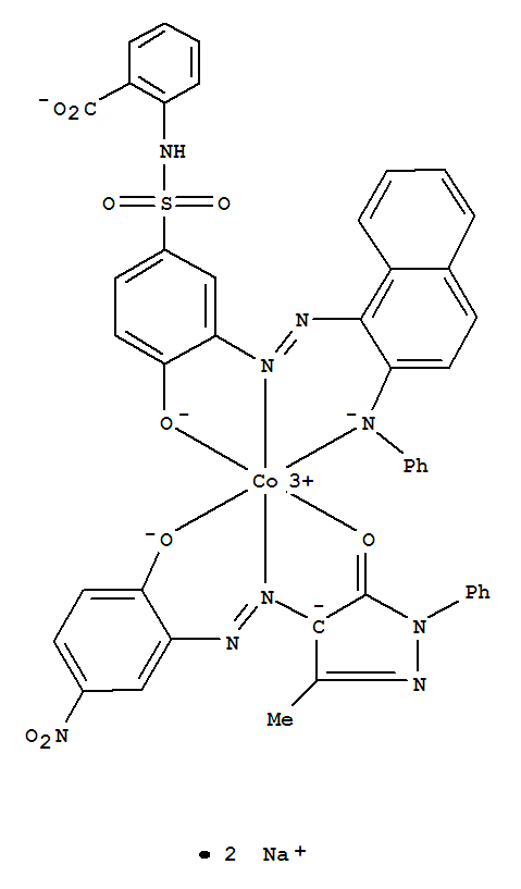 Cobaltate(2-),[2,4-dihydro-4-[(2-hydroxy-5-nitrophenyl)azo]-5-methyl-2-phenyl-3H-pyrazol-3-onato(2-)][2-[[[4-hydroxy-3-[[2-(phenylamino)-1-naphthalenyl]azo]phenyl]sulfonyl]amino]benzoato(3-)]-,disodiu(82556-13-6)