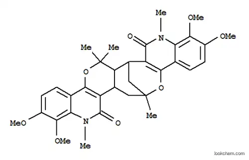 Molecular Structure of 82841-71-2 (7,15-Methano-8H,17H-quino[3'',4'':5',6']pyrano[3',4':5,6]oxocino[3,2-c]quinoline-8,17-dione,6,6a,7,9,15,16,16a,18-octahydro-1,2,10,11-tetramethoxy-6,6,9,15,18-pentamethyl-,(6aR,7S,15R,16aS)-rel- (9CI))