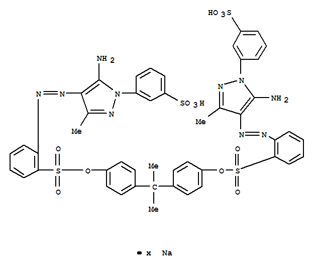 Benzenesulfonic acid,2-[[5-amino-3-methyl-1-(3-sulfophenyl)-1H-pyrazol-4-yl]azo]-,1,1'-[(1-methylethylidene)di-4,1-phenylene] ester, sodium salt (9CI)