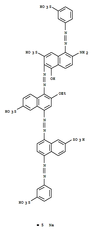2-Naphthalenesulfonicacid,5-[2-[6-amino-1-hydroxy-3-sulfo-5-[2-(3-sulfophenyl)diazenyl]-2-naphthalenyl]diazenyl]-6-ethoxy-8-[2-[7-sulfo-4-[2-(3-sulfophenyl)diazenyl]-1-naphthalenyl]diazenyl]-,sodium s