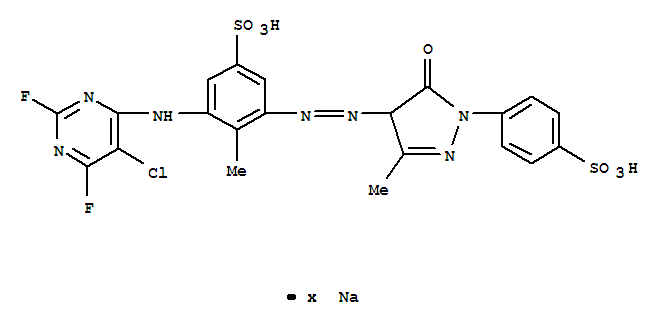 2-[(5-CHLORO-2,6-DIFLUORO-PYRIMIDIN-4-YL)AMINO]-6-[[4,5-DIHYDRO-3-METHYL-5-OXO-1-(4-SULFOPHENYL)-1H-PYRAZOL-4-YL]AZO]TOLUENE-4-SULFONIC ACID,SODIUM SALT